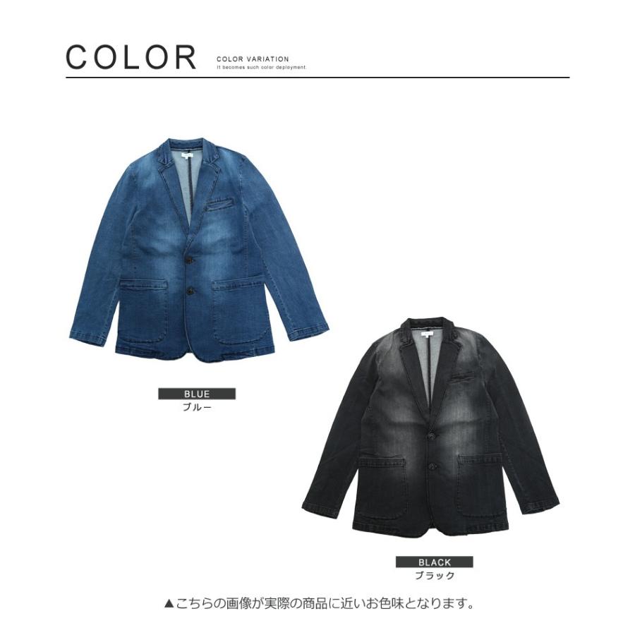 ジャケット メンズ アウター テーラード カットデニム Gジャン スプリングコート スウェット ストレッチ | improves | 04