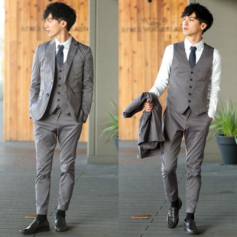 ベスト メンズ トップス ジレベスト ビジネス カジュアル スーツ 3ピース ストレッチ ビジカジ 前開き | improves | 10