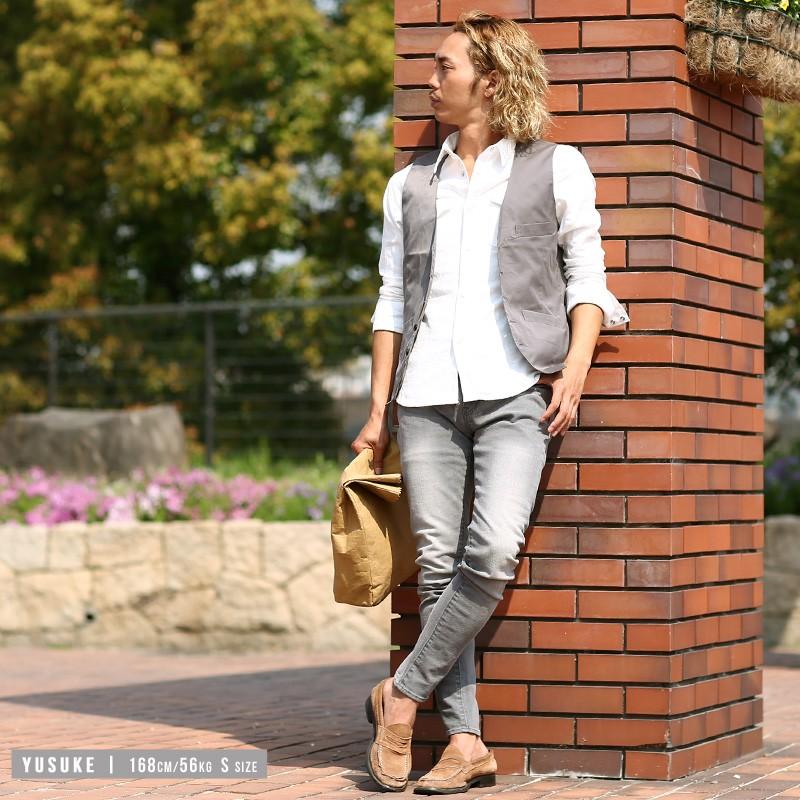 ベスト メンズ トップス ジレベスト ビジネス カジュアル スーツ 3ピース ストレッチ ビジカジ 前開き | improves | 11