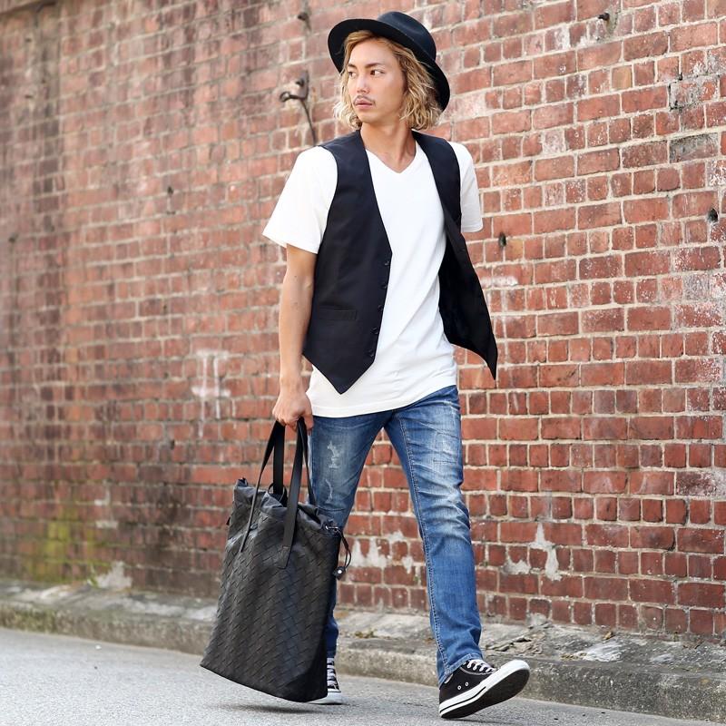 ベスト メンズ トップス ジレベスト ビジネス カジュアル スーツ 3ピース ストレッチ ビジカジ 前開き | improves | 17