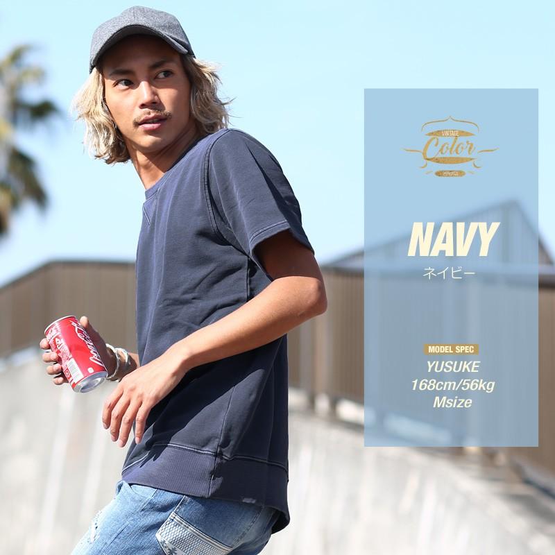 トレーナー メンズ スウェット スエット ピグメント加工 コットン トップス 半袖 無地 | improves | 12