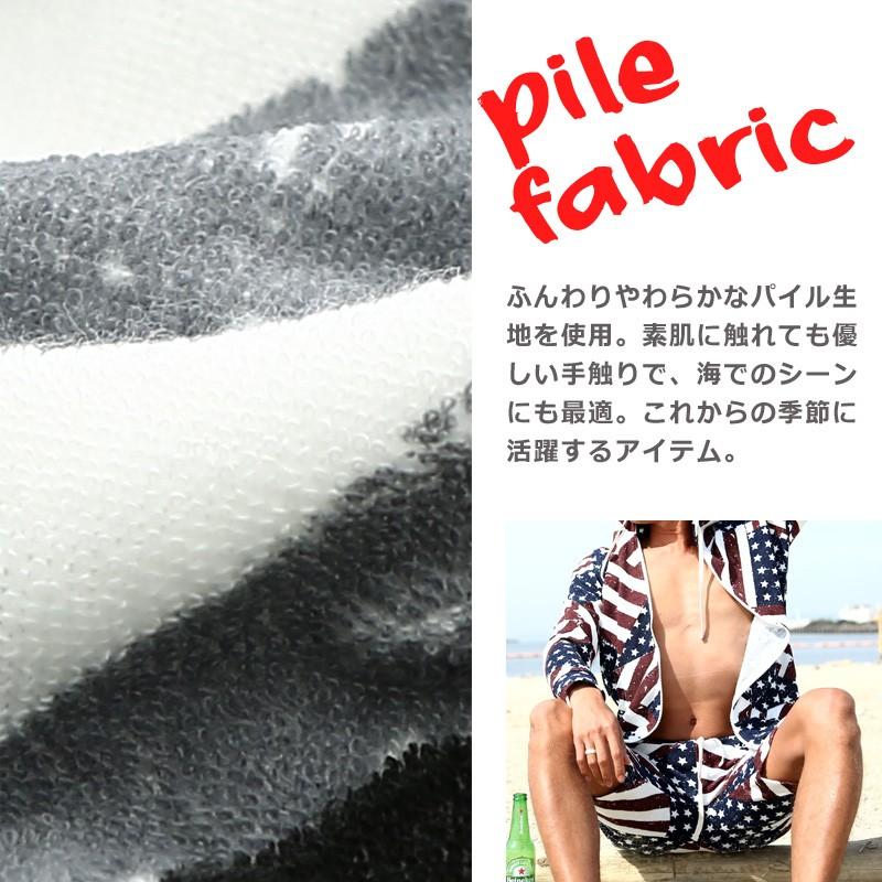 ショートパンツ メンズ ボトムス パイル 星条旗 総柄 アメリカ サーフ ハーフパンツ 短パン ストレッチ | improves | 02