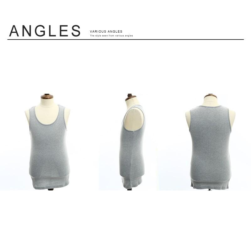 タンクトップ メンズ カットソー 無地 インナー ノースリーブ フライス トップス スポーツ | improves | 12