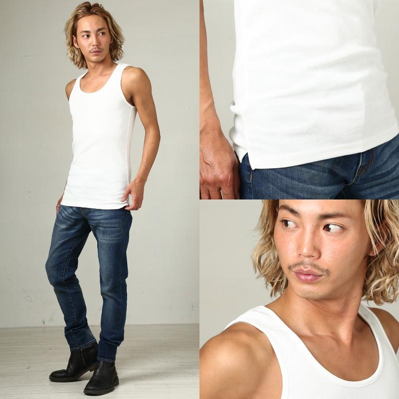 タンクトップ メンズ カットソー 無地 インナー ノースリーブ フライス トップス スポーツ | improves | 07