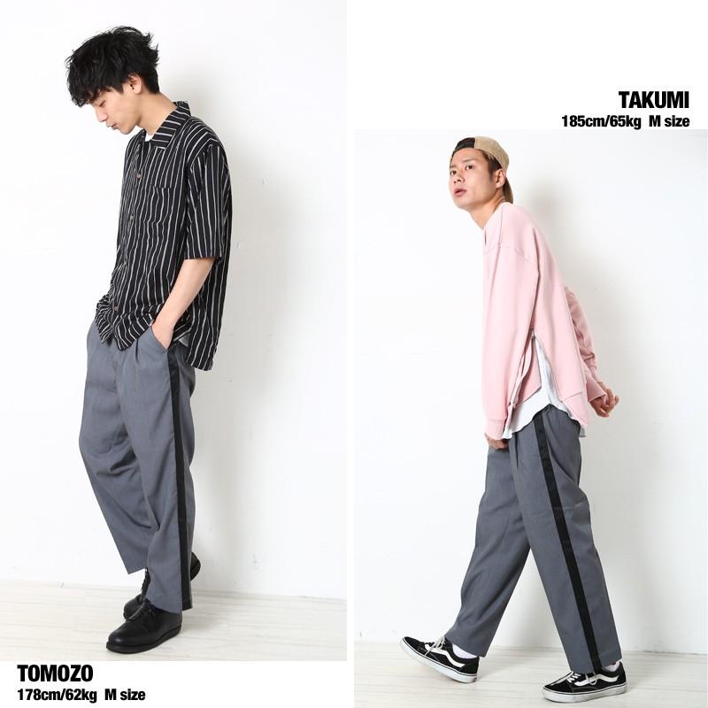 improves ワイドパンツ メンズ ボトムス サイドライン スラックス