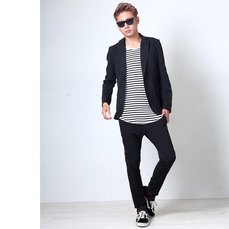 アンクルパンツ メンズ ボトムス イージーパンツ テーパードＴＲストレッチ ライン ビジカジ カジュアル | improves | 11