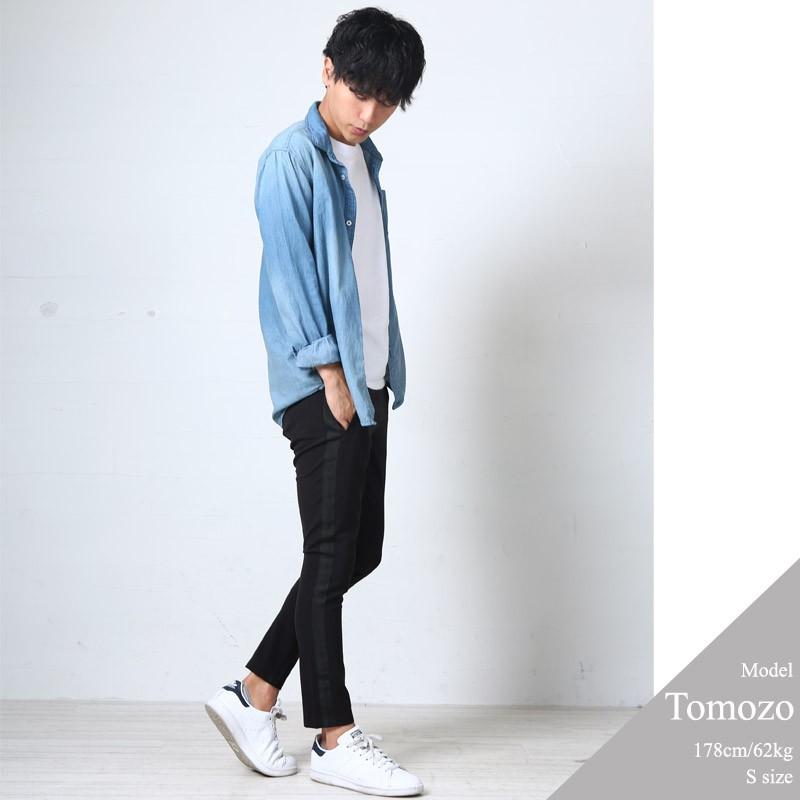 アンクルパンツ メンズ ボトムス イージーパンツ テーパードＴＲストレッチ ライン ビジカジ カジュアル | improves | 12