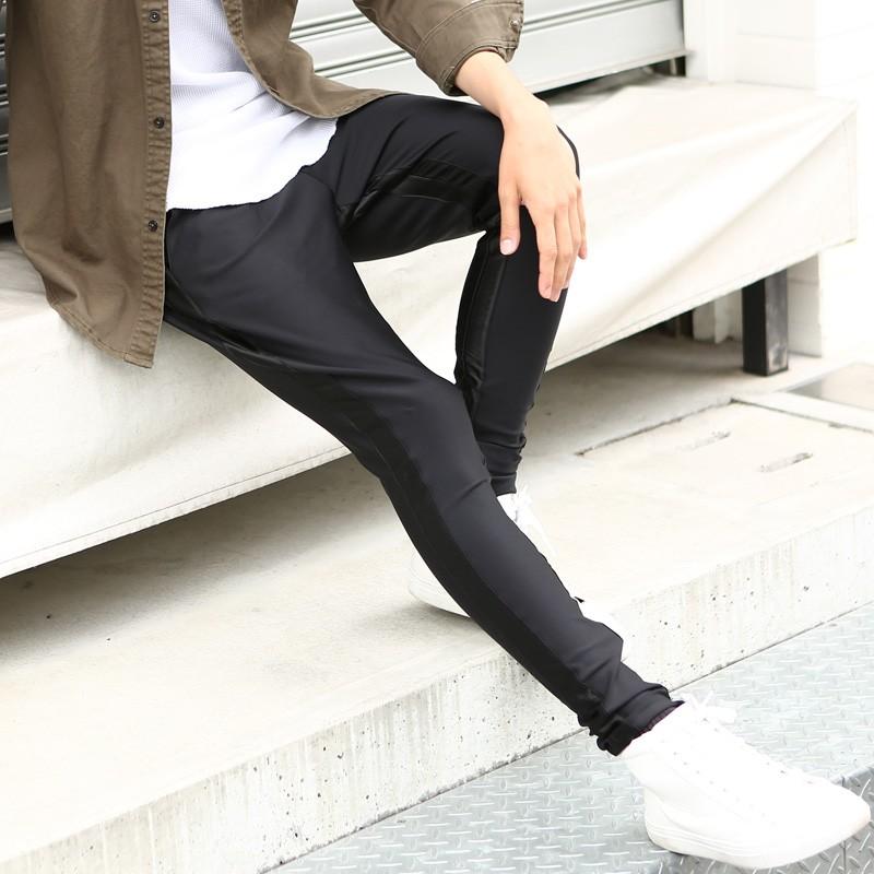 ジョガーパンツ パンツ メンズ ボトムス サイドライン スウェット 太ライン ジャージ スリム ストレッチ イージーパンツ | improves | 12