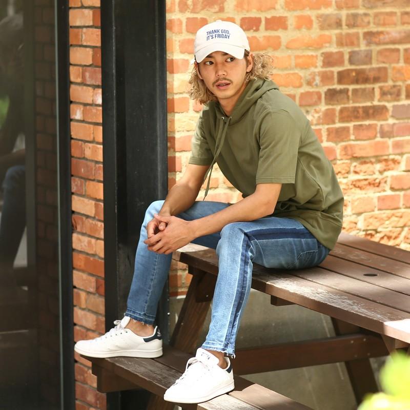 パーカー メンズ スウェットパーカー プルオーバー ビッグシルエット ルーズ ルームウエア トップス 半袖 無地 | improves | 10