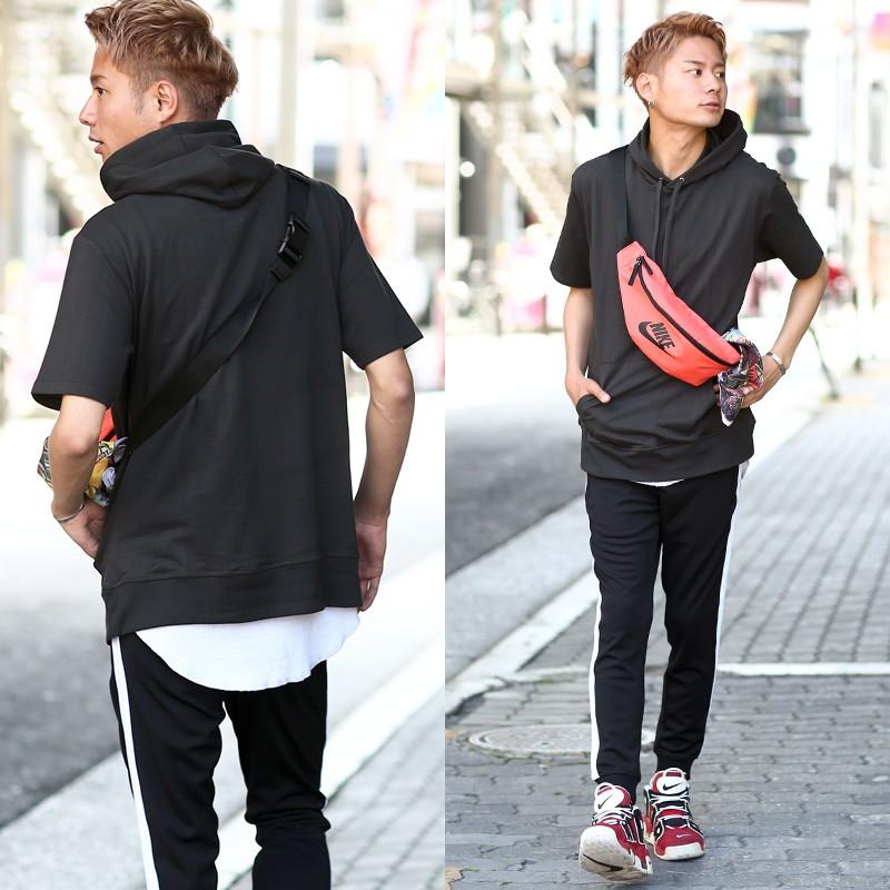 パーカー メンズ スウェットパーカー プルオーバー ビッグシルエット ルーズ ルームウエア トップス 半袖 無地 | improves | 14