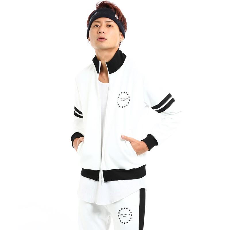 トラックジャケット メンズ ジャージ ライン ジャケット スウェット スエット スポーティー ルーズ 大きいサイズ | improves | 05