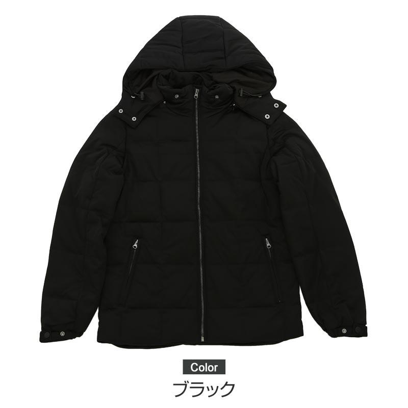 ダウンジャケット メンズ アウター フードジャケット 2way ボリュームネック ストレッチ 防寒 ジャンパー ジャンバー | improves | 01