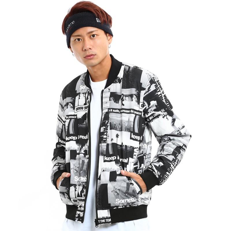 リバーシブルブルゾン メンズ 中綿ジャケット ジャンパー Ma1 Ma 1 ペイント 黒 白 アウター 男性 Improves インプローブス 通販 Yahoo ショッピング