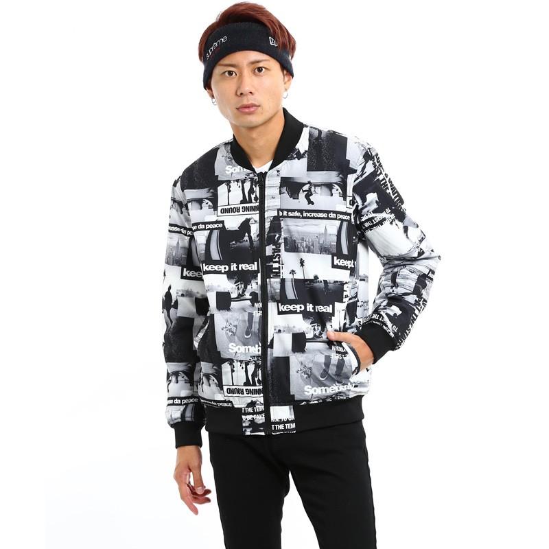 リバーシブルブルゾン メンズ 中綿ジャケット ジャンパー Ma1 Ma 1 ペイント 黒 白 アウター 男性 Improves インプローブス 通販 Yahoo ショッピング