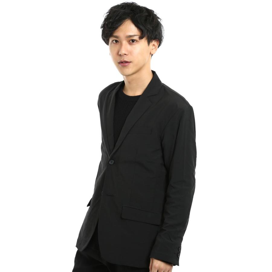 テーラードジャケット メンズ アウター パッカブル 撥水 シワ防止 ストレッチ 2つボタン 2B シングル 薄手 青 黒 メンズファッション | improves | 01