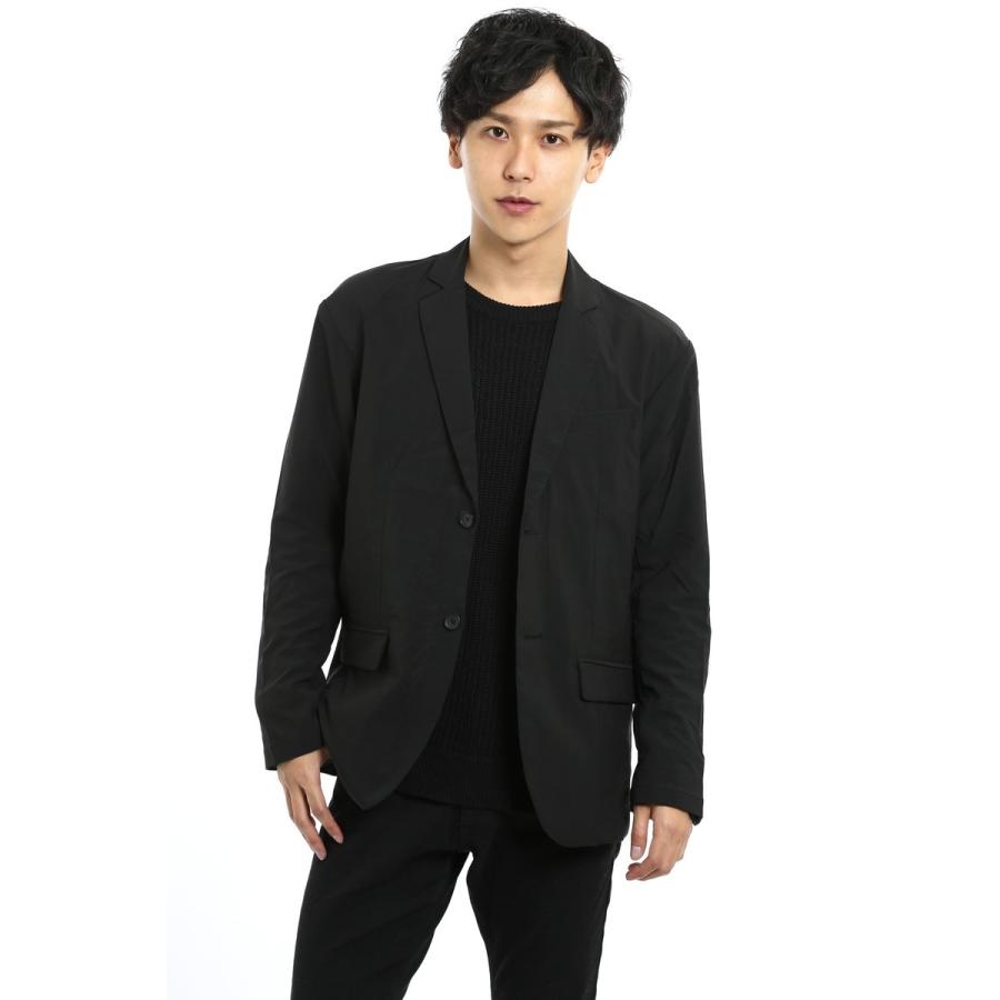 テーラードジャケット メンズ アウター パッカブル 撥水 シワ防止 ストレッチ 2つボタン 2B シングル 薄手 青 黒 メンズファッション | improves | 02