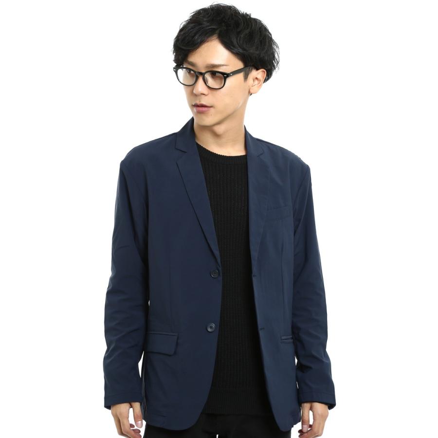 テーラードジャケット メンズ アウター パッカブル 撥水 シワ防止 ストレッチ 2つボタン 2B シングル 薄手 青 黒 メンズファッション | improves | 03