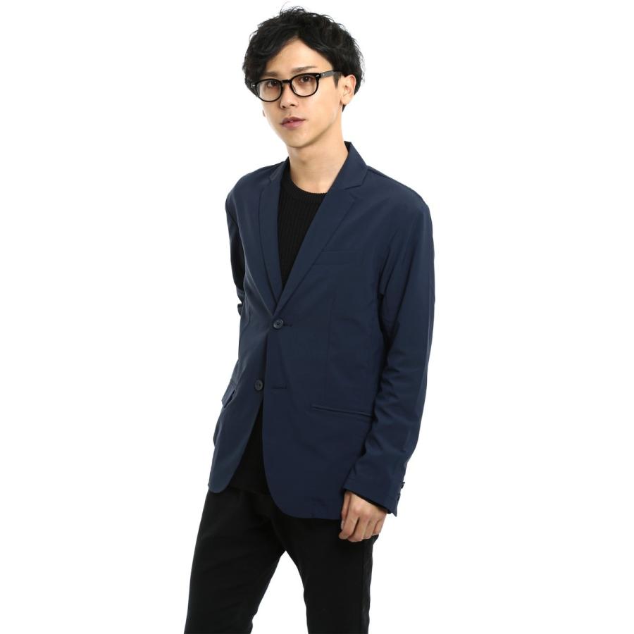テーラードジャケット メンズ アウター パッカブル 撥水 シワ防止 ストレッチ 2つボタン 2B シングル 薄手 青 黒 メンズファッション | improves | 04