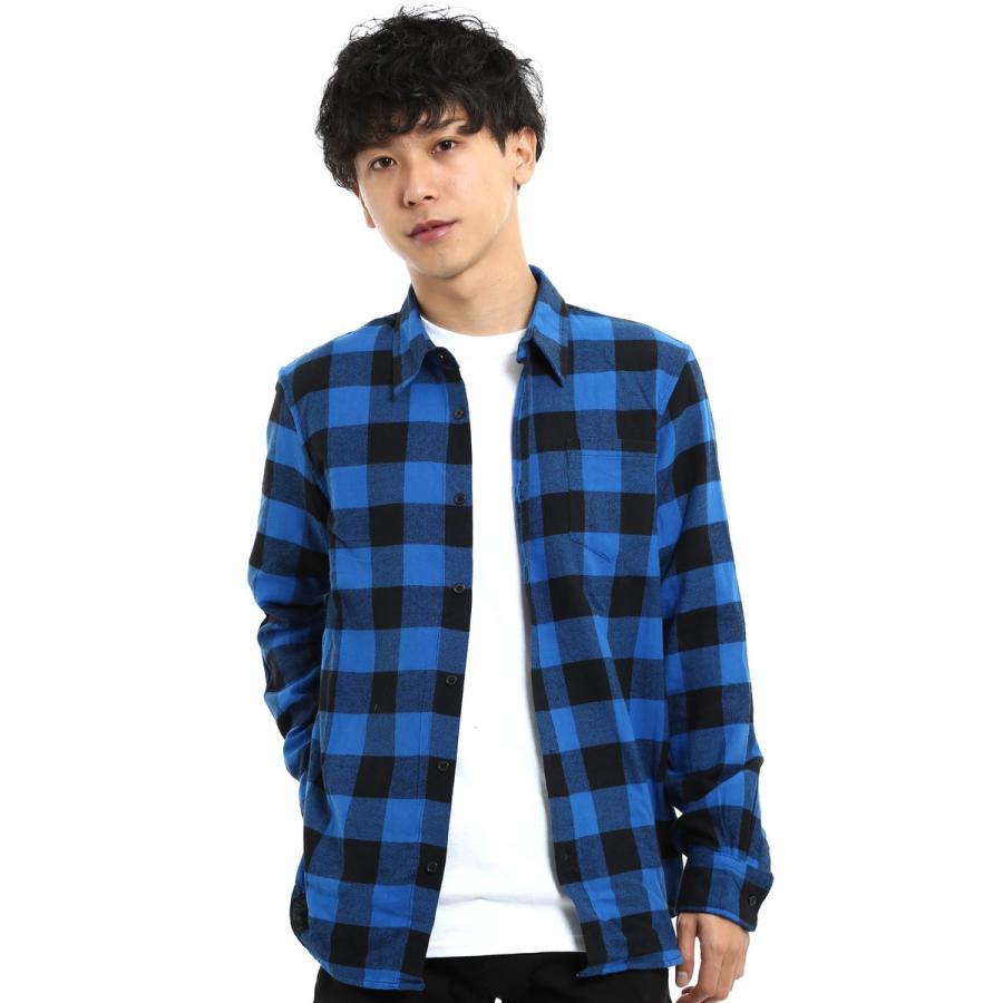 whizlimited ブロックチェックシャツ　ブルー improves ネルシャツ メンズ ブロックチェック柄 ネルチェックシャツ