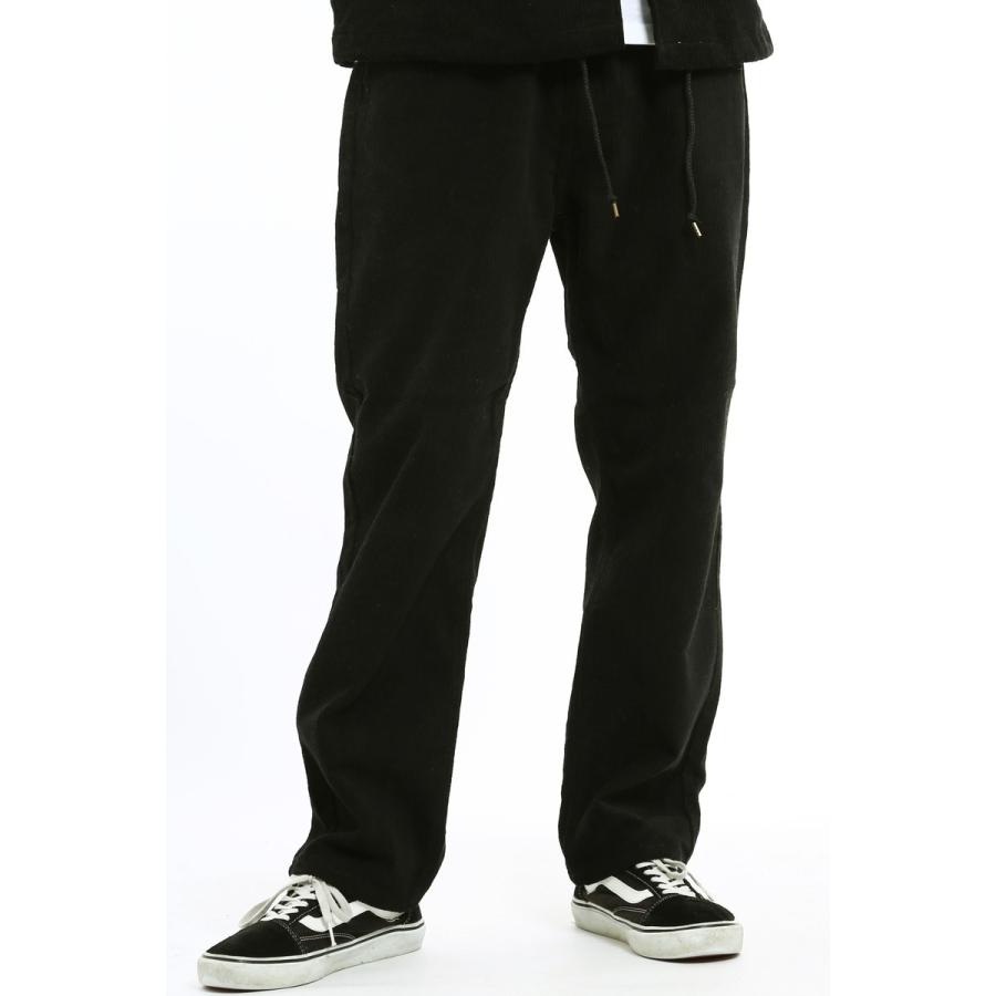 ワイドパンツ メンズ コーデュロイ テーパードパンツ ゆったり 黒 赤 青 緑 ミント ピンク アメカジ | improves | 03