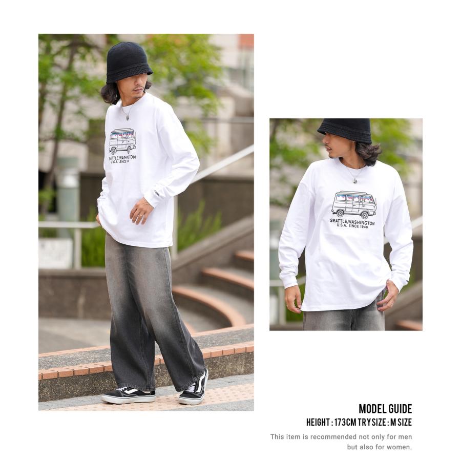 長袖Tシャツ メンズ GERRY ジェリー 別注プリント カットソー バン プリント ロンT アウトドア ストリート アメカジ 古着MIX ホワイト ブラック オートミール | GERRY | 15