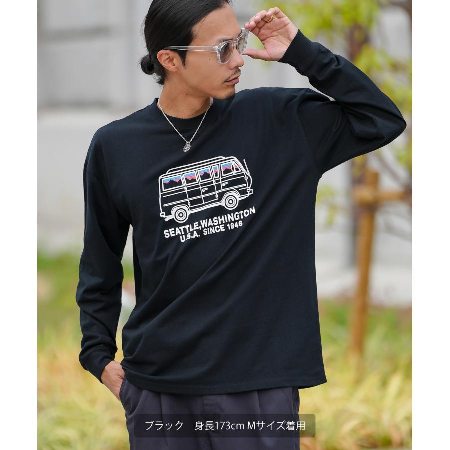 長袖Tシャツ メンズ GERRY ジェリー 別注プリント カットソー バン プリント ロンT アウトドア ストリート アメカジ 古着MIX ホワイト ブラック オートミール | GERRY | 16