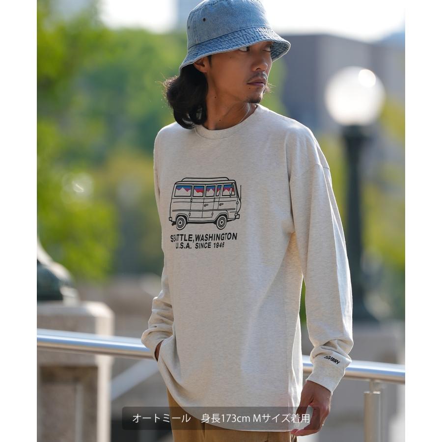 長袖Tシャツ メンズ GERRY ジェリー 別注プリント カットソー バン プリント ロンT アウトドア ストリート アメカジ 古着MIX ホワイト ブラック オートミール | GERRY | 06