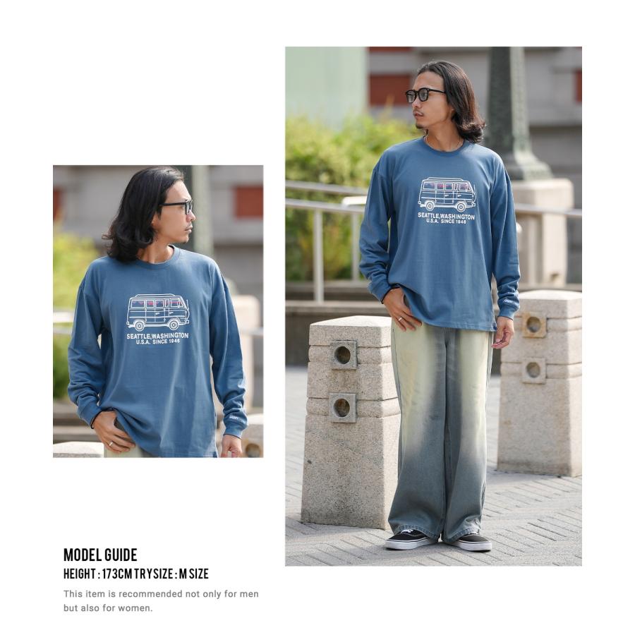 長袖Tシャツ メンズ GERRY ジェリー 別注プリント カットソー バン プリント ロンT アウトドア ストリート アメカジ 古着MIX ホワイト ブラック オートミール | GERRY | 12