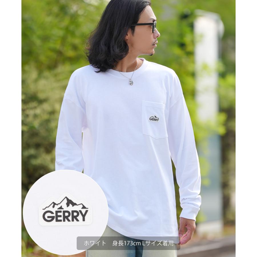 長袖Tシャツ メンズ GERRY ジェリー 別注 シリコンワッペン ワンポイント ポケT ロンT アウトドア ストリート アメカジ 古着MIX ホワイト ブラック | GERRY | 03