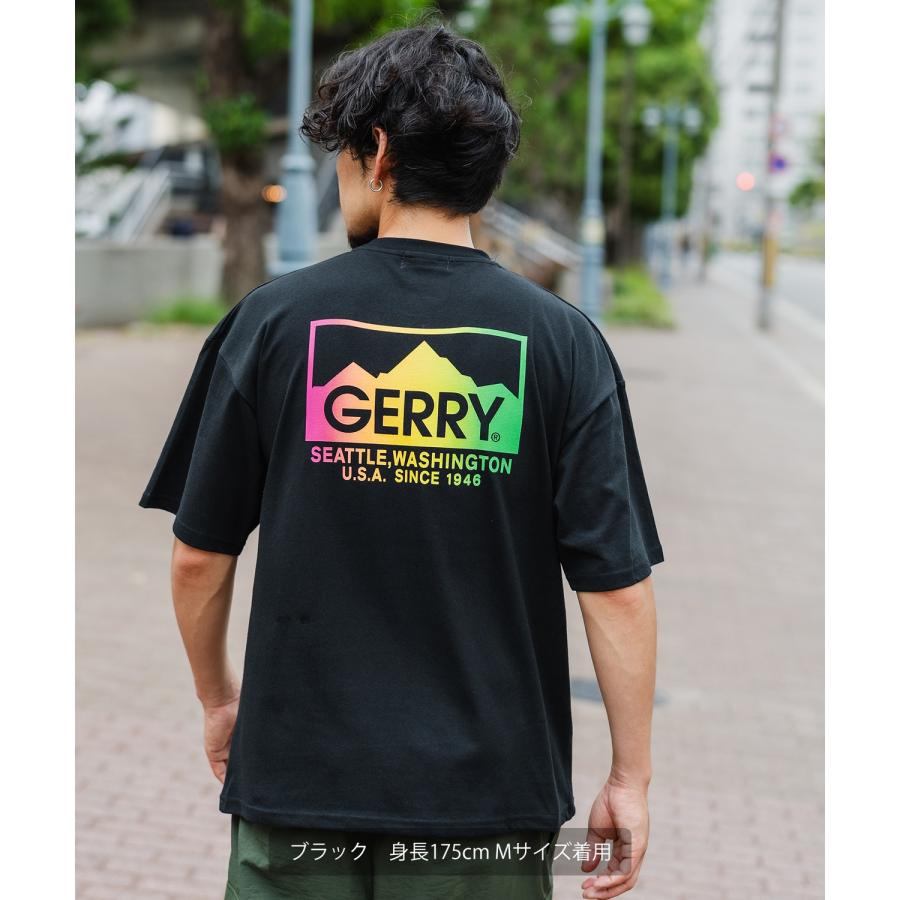 Tシャツ メンズ GERRY ジェリー 別注 マウントロゴ グラデーション ワンポイント 半袖T カットソー スポーツライク アウトドア アメカジ バックプリン | GERRY | 03