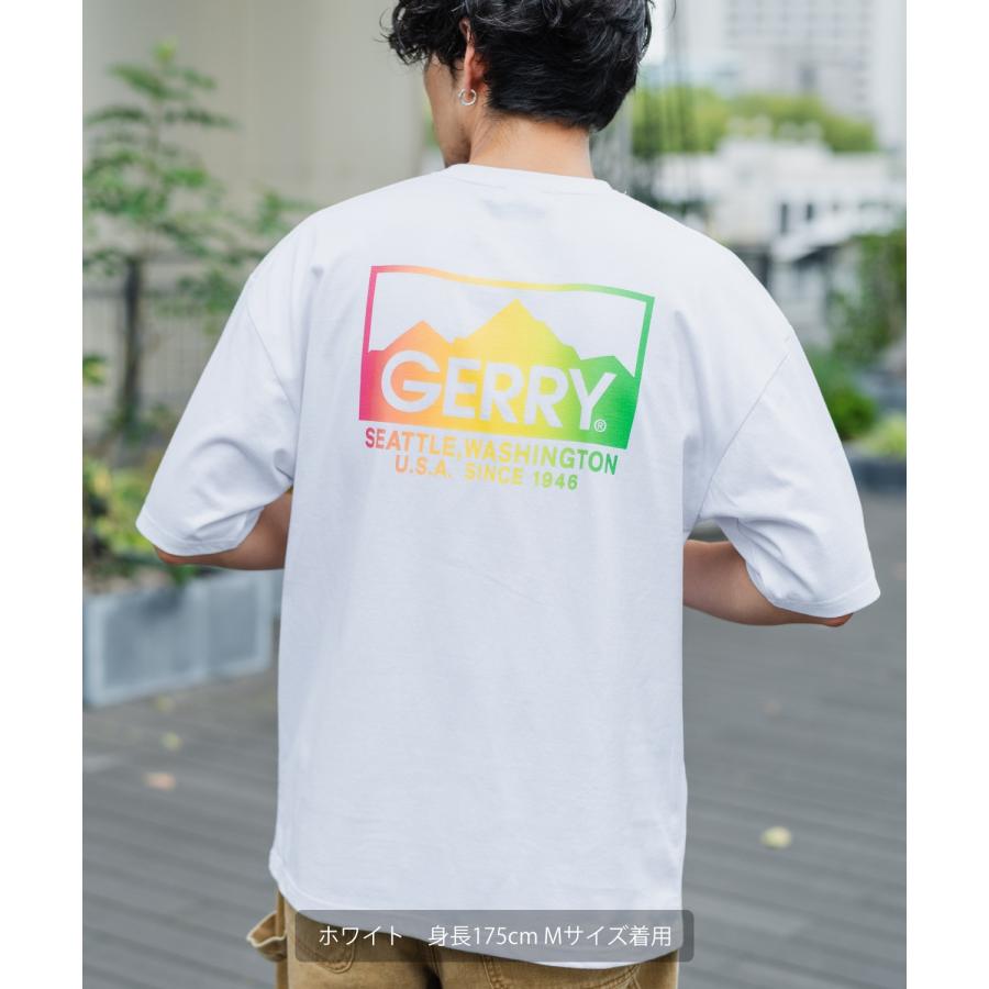 Tシャツ メンズ GERRY ジェリー 別注 マウントロゴ グラデーション ワンポイント 半袖T カットソー スポーツライク アウトドア アメカジ バックプリン | GERRY | 08