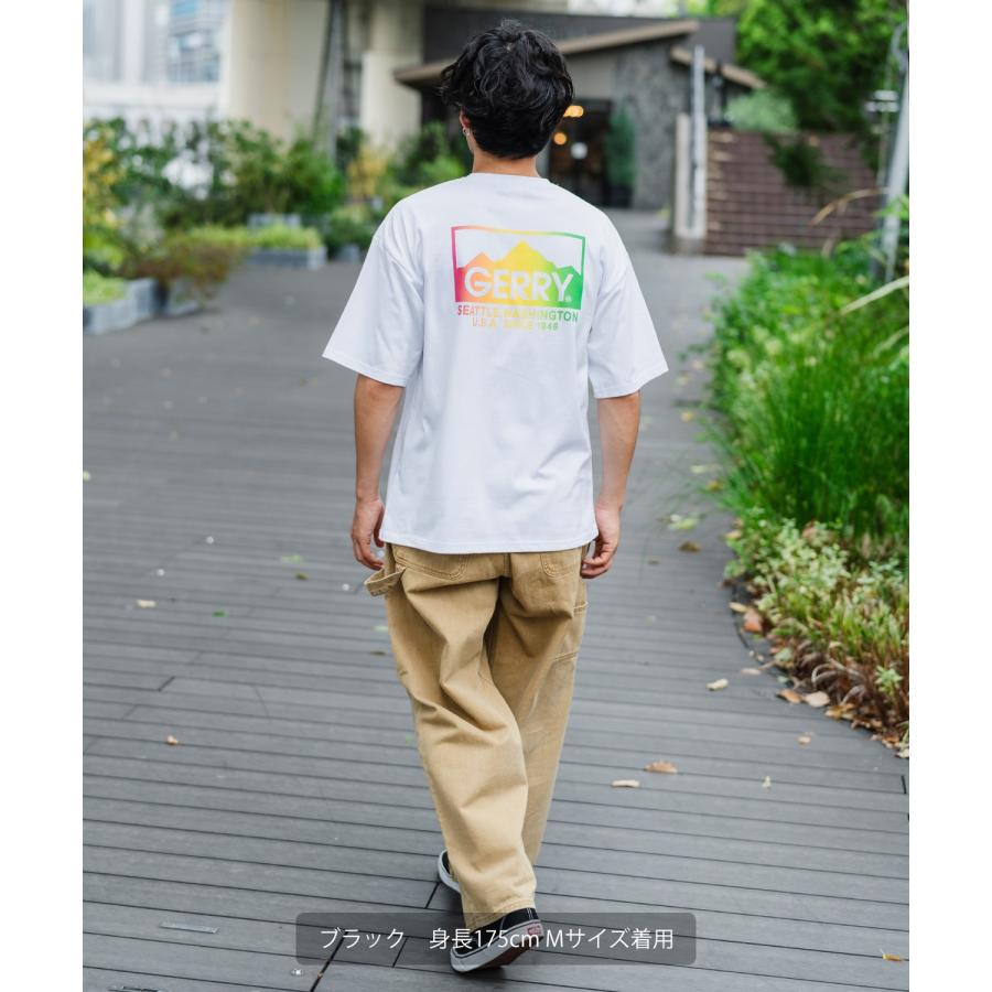 Tシャツ メンズ GERRY ジェリー 別注 マウントロゴ グラデーション ワンポイント 半袖T カットソー スポーツライク アウトドア アメカジ バックプリン | GERRY | 11
