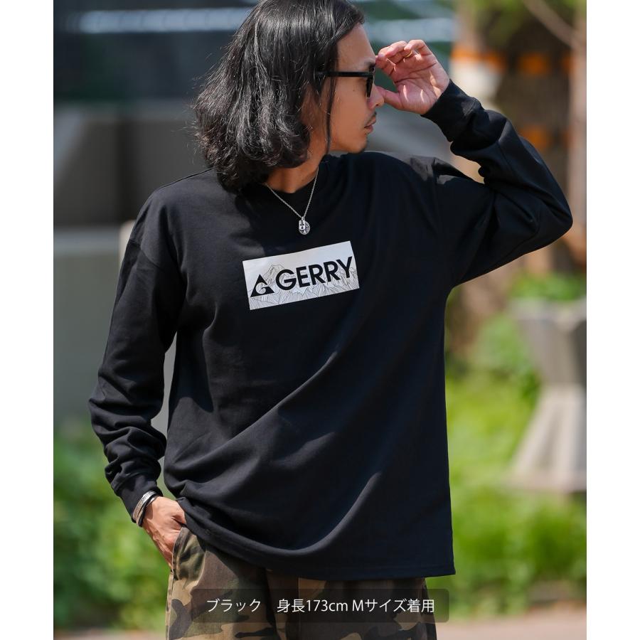 長袖Tシャツ メンズ GERRY ジェリー 別注プリント カットソー ボックスロゴ プリント ロンT アウトドア ストリート アメカジ 古着MIX ホワイト ブラック | GERRY | 15