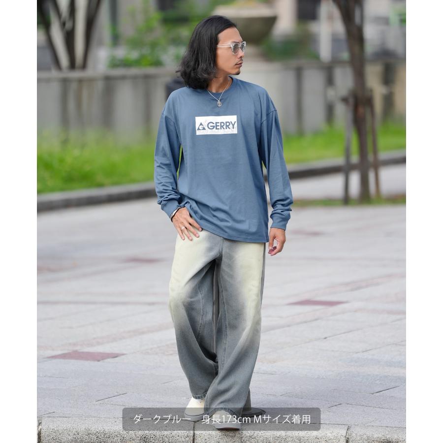 長袖Tシャツ メンズ GERRY ジェリー 別注プリント カットソー ボックスロゴ プリント ロンT アウトドア ストリート アメカジ 古着MIX ホワイト ブラック | GERRY | 07