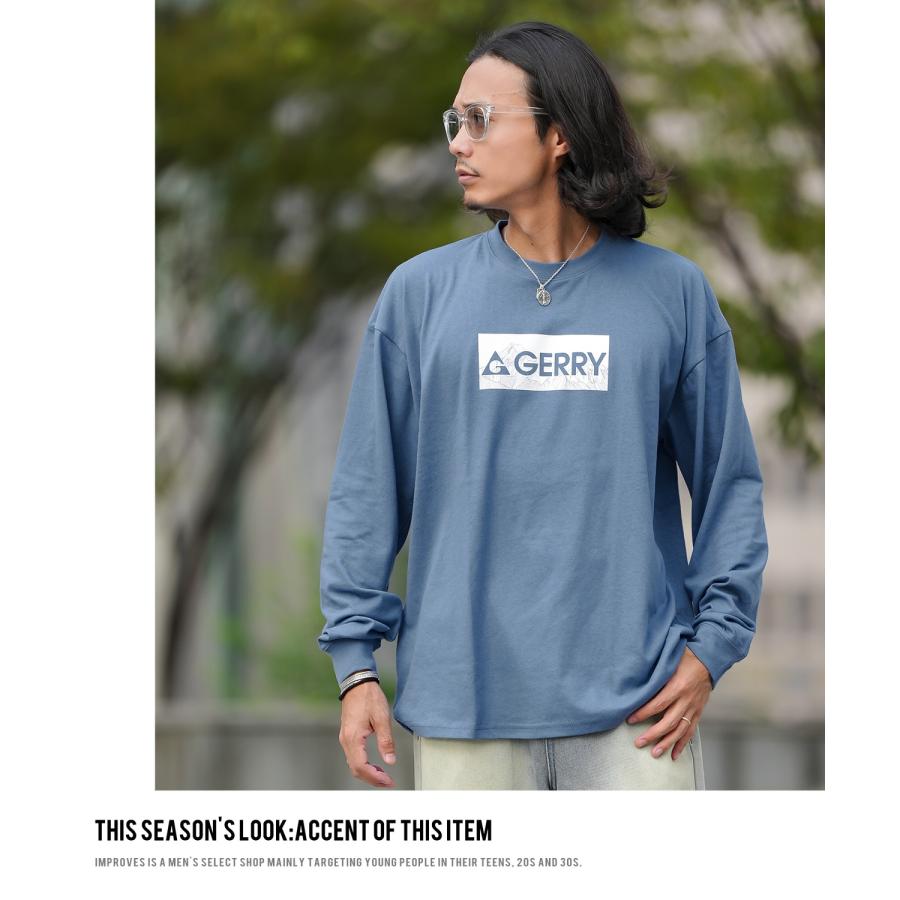 長袖Tシャツ メンズ GERRY ジェリー 別注プリント カットソー ボックスロゴ プリント ロンT アウトドア ストリート アメカジ 古着MIX ホワイト ブラック | GERRY | 08