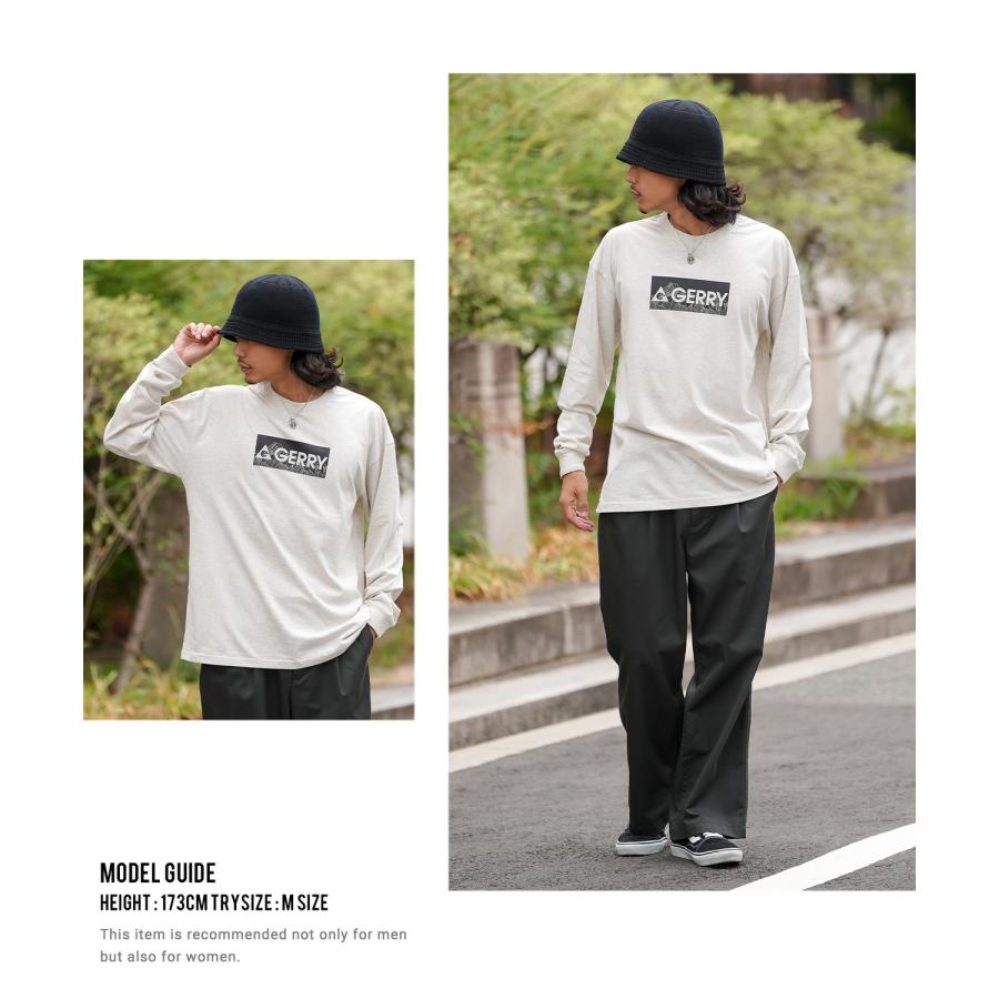 長袖Tシャツ メンズ GERRY ジェリー 別注プリント カットソー ボックスロゴ プリント ロンT アウトドア ストリート アメカジ 古着MIX ホワイト ブラック | GERRY | 14