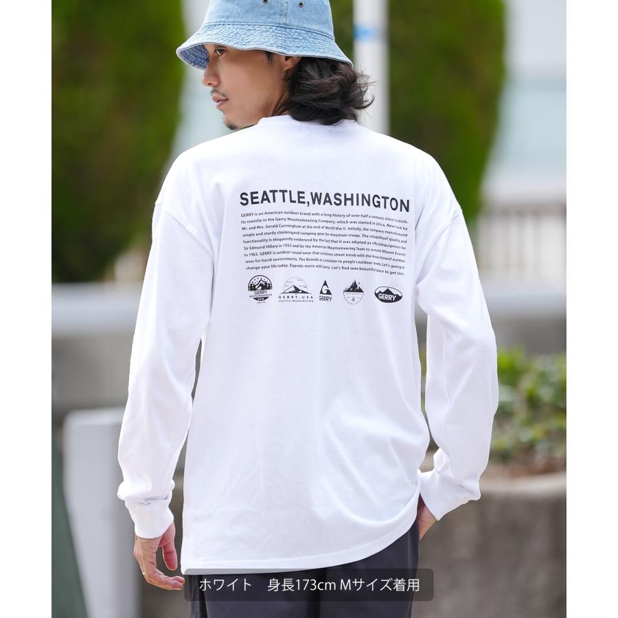 長袖Tシャツ メンズ GERRY ジェリー 別注プリント カットソー アイコニック ロゴ プリント ロンT アウトドア ストリート アメカジ 古着MIX ホワイト ブラック | GERRY | 15