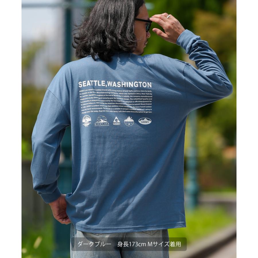 長袖Tシャツ メンズ GERRY ジェリー 別注プリント カットソー アイコニック ロゴ プリント ロンT アウトドア ストリート アメカジ 古着MIX ホワイト ブラック | GERRY | 18