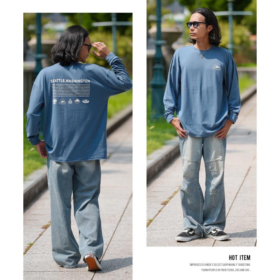 長袖Tシャツ メンズ GERRY ジェリー 別注プリント カットソー アイコニック ロゴ プリント ロンT アウトドア ストリート アメカジ 古着MIX ホワイト ブラック | GERRY | 20