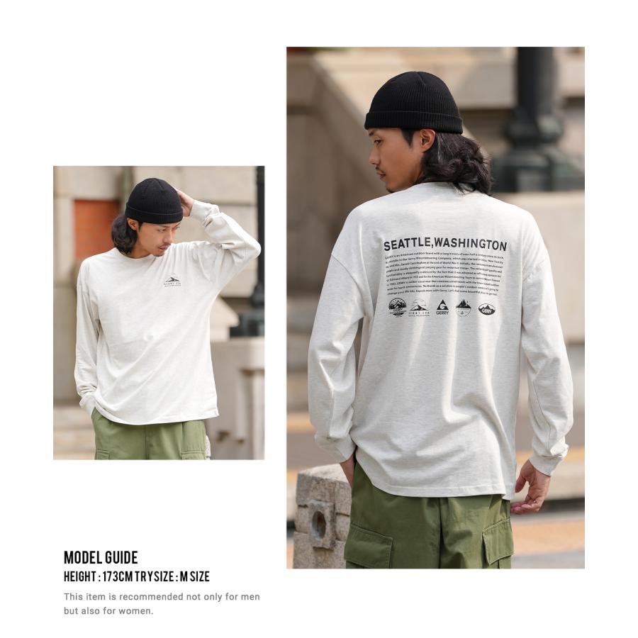 長袖Tシャツ メンズ GERRY ジェリー 別注プリント カットソー アイコニック ロゴ プリント ロンT アウトドア ストリート アメカジ 古着MIX ホワイト ブラック | GERRY | 10