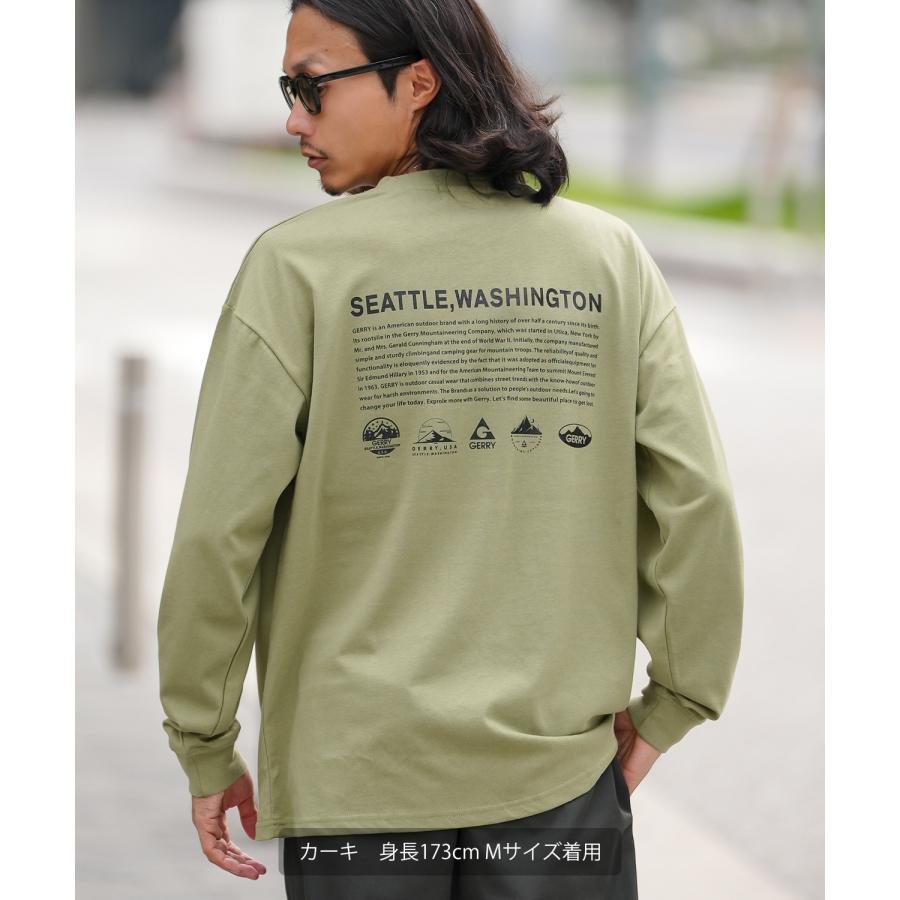 長袖Tシャツ メンズ GERRY ジェリー 別注プリント カットソー アイコニック ロゴ プリント ロンT アウトドア ストリート アメカジ 古着MIX ホワイト ブラック | GERRY | 12