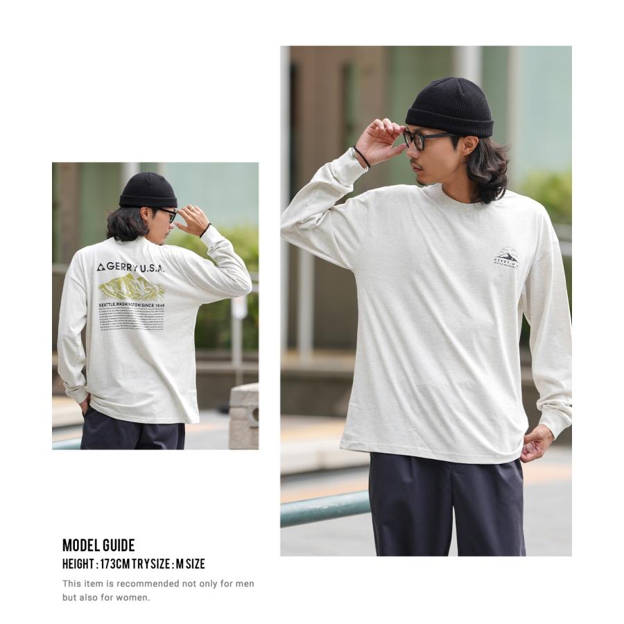 長袖Tシャツ メンズ GERRY ジェリー 別注プリント カットソー マウントロゴ プリント ロンT アウトドア ストリート アメカジ 古着MIX ホワイト ブラック | GERRY | 16