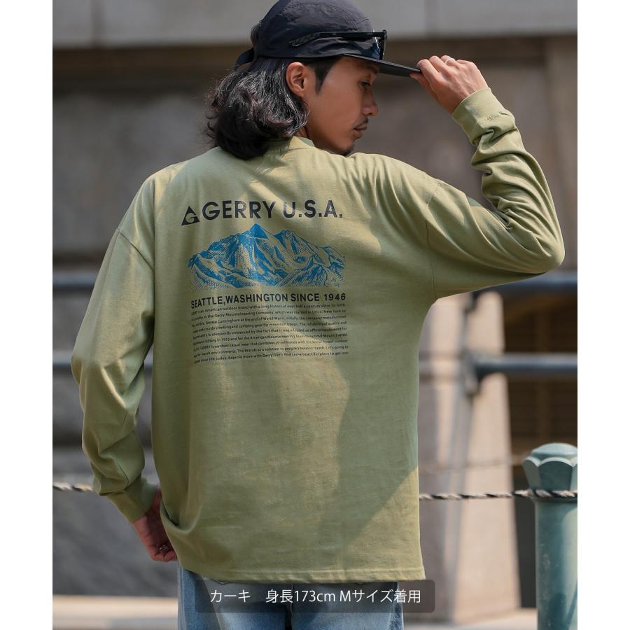 長袖Tシャツ メンズ GERRY ジェリー 別注プリント カットソー マウントロゴ プリント ロンT アウトドア ストリート アメカジ 古着MIX ホワイト ブラック | GERRY | 18