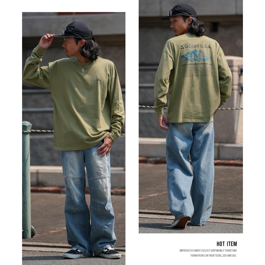 長袖Tシャツ メンズ GERRY ジェリー 別注プリント カットソー マウントロゴ プリント ロンT アウトドア ストリート アメカジ 古着MIX ホワイト ブラック | GERRY | 20