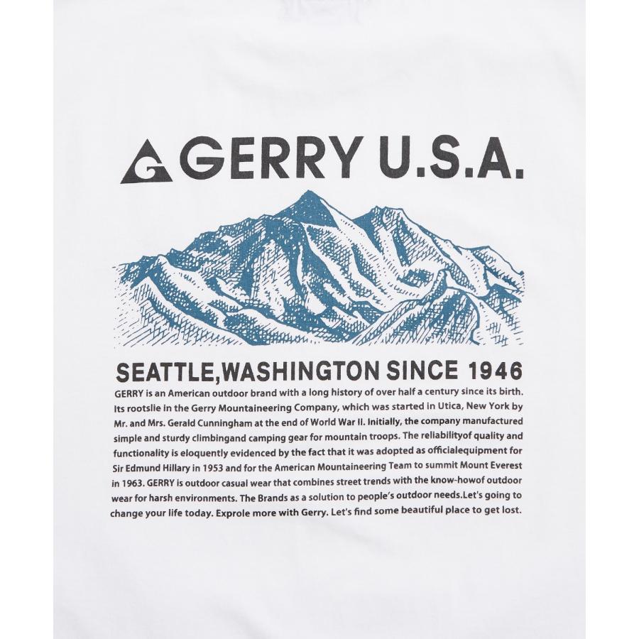 長袖Tシャツ メンズ GERRY ジェリー 別注プリント カットソー マウントロゴ プリント ロンT アウトドア ストリート アメカジ 古着MIX ホワイト ブラック | GERRY | 23
