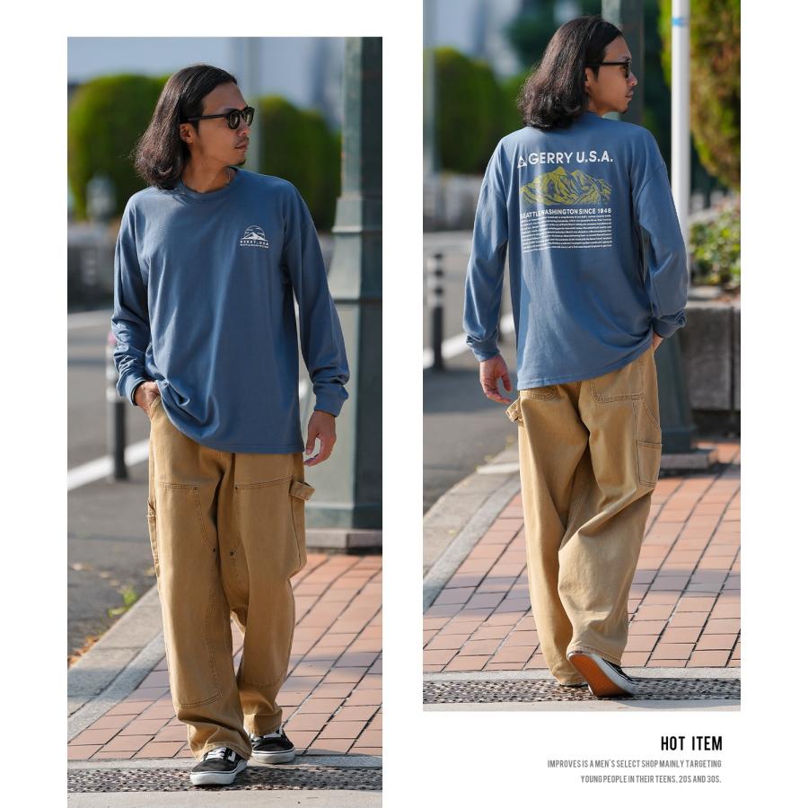 長袖Tシャツ メンズ GERRY ジェリー 別注プリント カットソー マウントロゴ プリント ロンT アウトドア ストリート アメカジ 古着MIX ホワイト ブラック | GERRY | 08