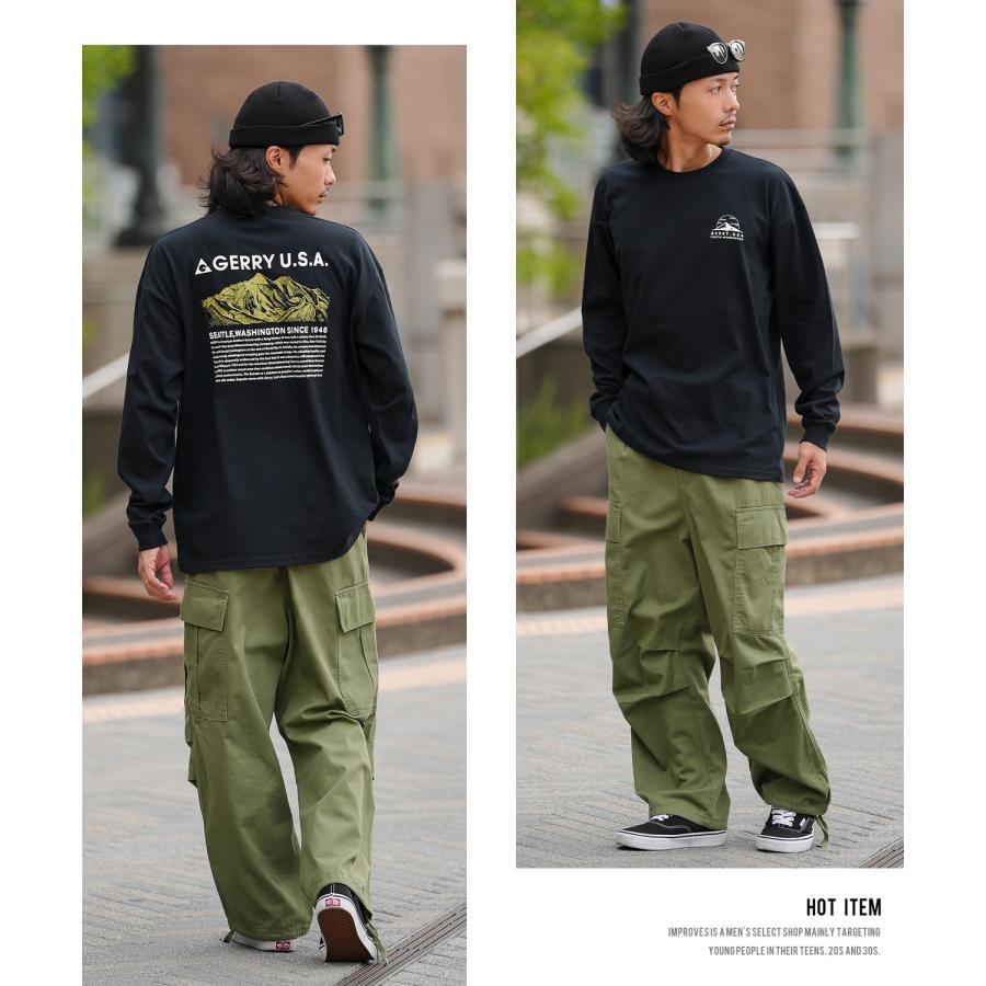 長袖Tシャツ メンズ GERRY ジェリー 別注プリント カットソー マウントロゴ プリント ロンT アウトドア ストリート アメカジ 古着MIX ホワイト ブラック | GERRY | 11