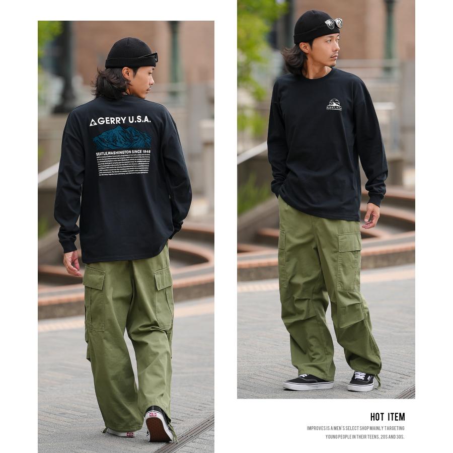 長袖Tシャツ メンズ GERRY ジェリー 別注プリント カットソー マウントロゴ プリント ロンT アウトドア ストリート アメカジ 古着MIX ホワイト ブラック | GERRY | 11