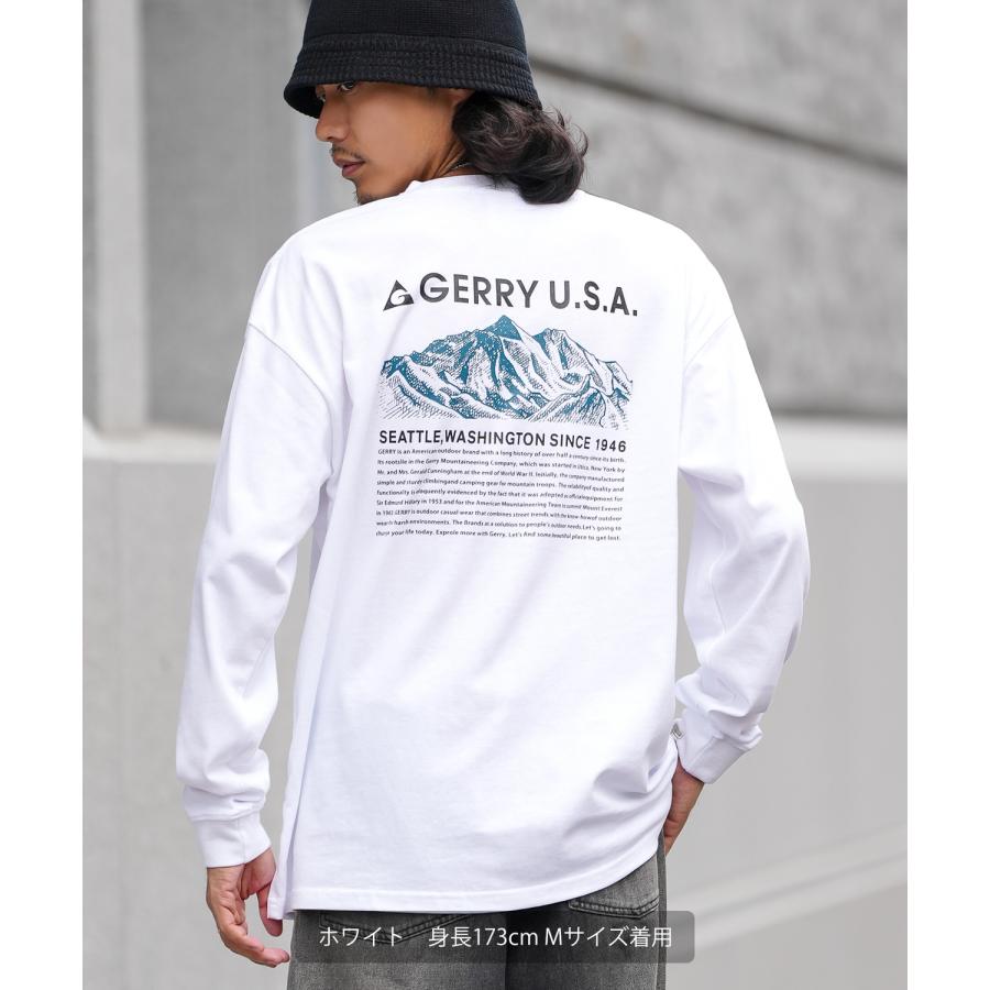 長袖Tシャツ メンズ GERRY ジェリー 別注プリント カットソー マウントロゴ プリント ロンT アウトドア ストリート アメカジ 古着MIX ホワイト ブラック | GERRY | 12