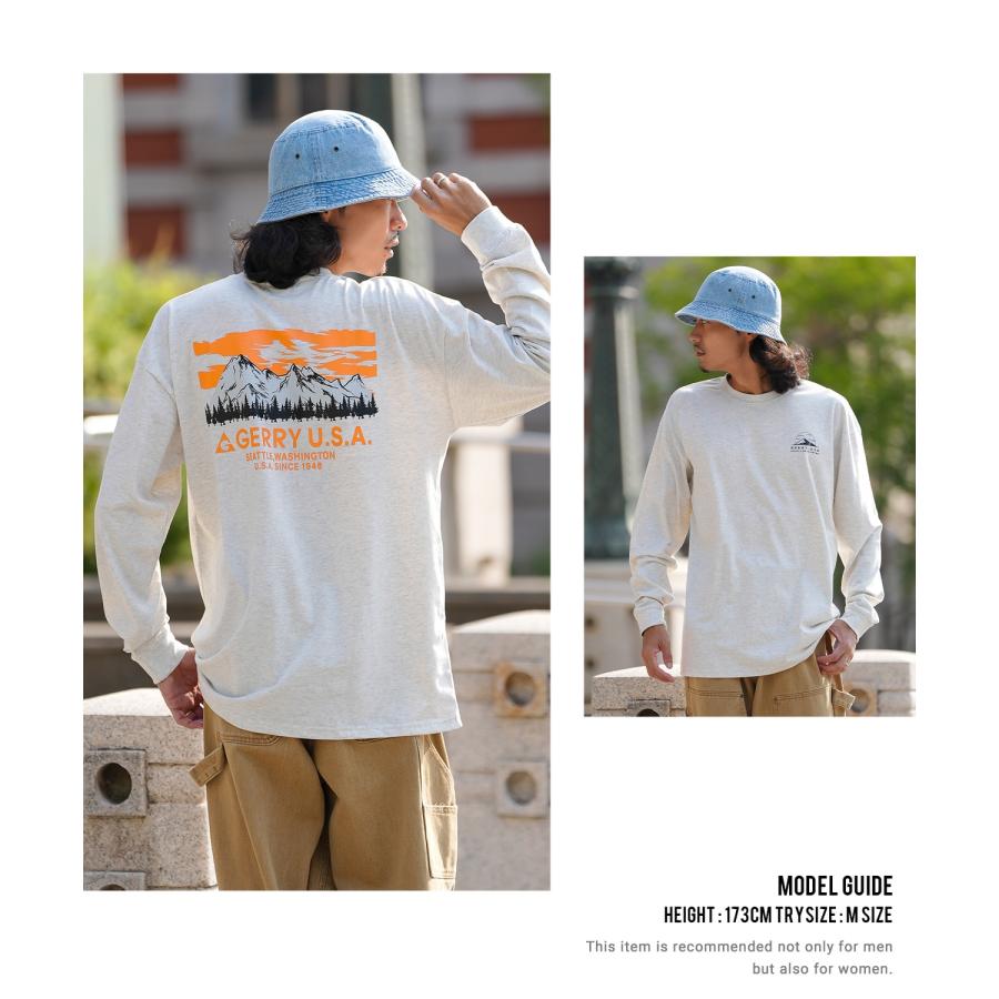 長袖Tシャツ メンズ GERRY ジェリー 別注プリント カットソー マウントロゴ プリント ロンT アウトドア ストリート アメカジ 古着MIX ホワイト ブラック | GERRY | 07